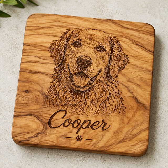 Engraved dog coaster